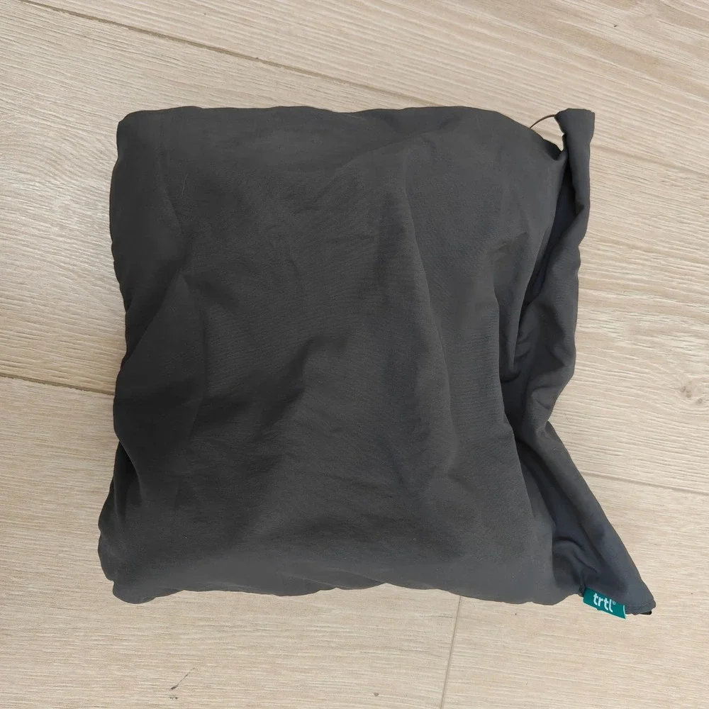 Trtl Unisex Travel Pillow With Case Gray Fleece Neck Support Portable Travel